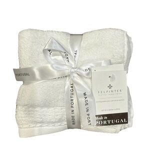 Felpinter 4 Pack Washcloths 13x13” White Color 100% Cotton Portugal Made NWT